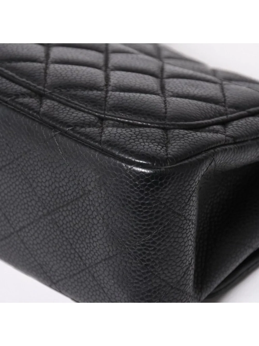 Chanel Mini Quilted 17 S Flap S Chain Shoulder Bag CC Logo Caviar Leather Black